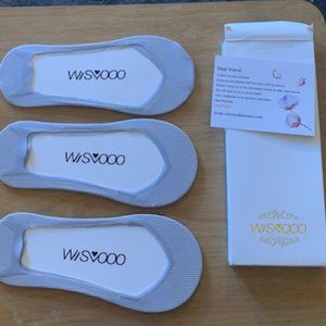 3 Pairs WISVOOO Women's Gray No Show Nylon Low Cut Non-Slip Thin Liner Sock 6-8